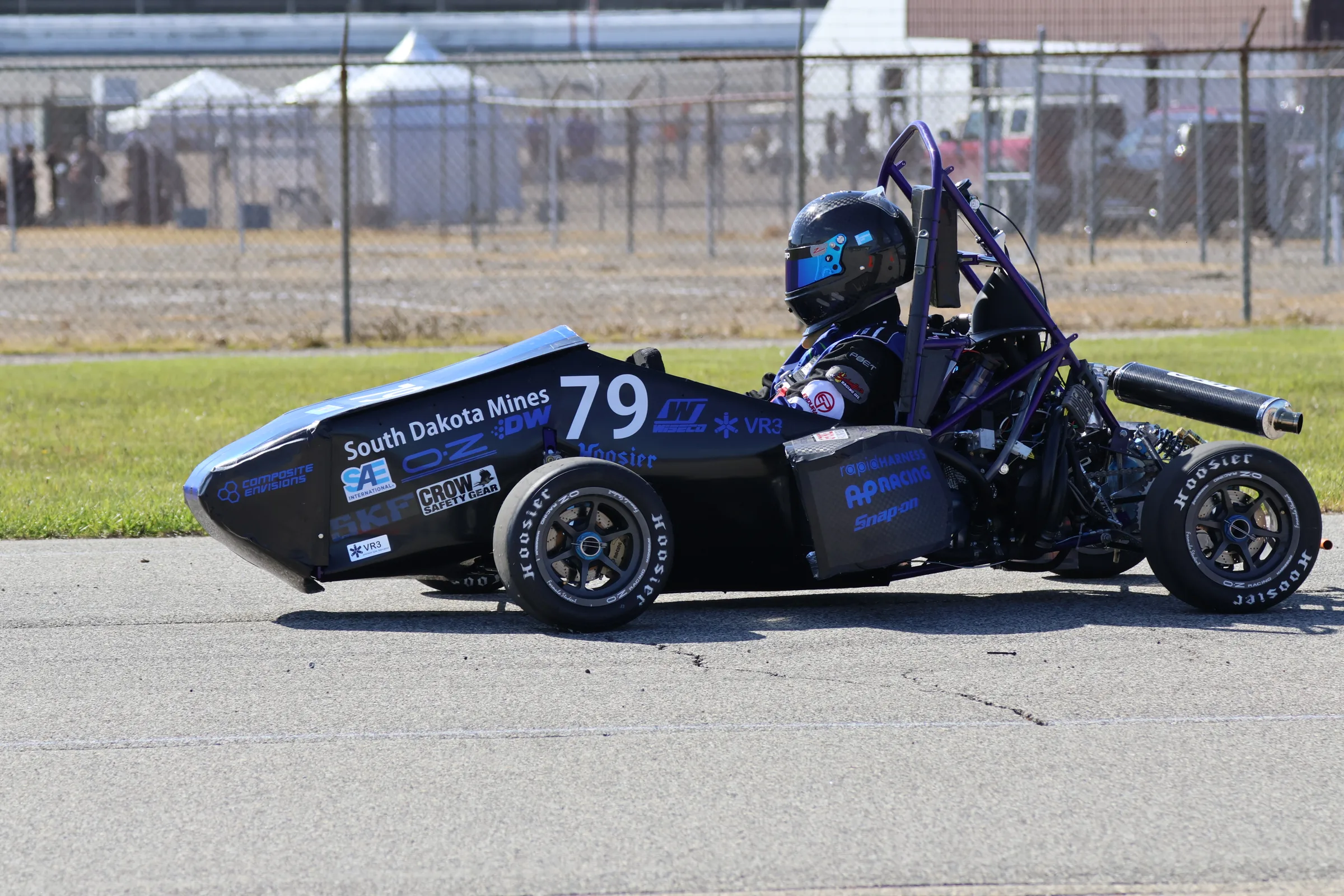 South Dakota Mines Formula Hardrocker Racing car 79 in side profile at Formula SAE Michigan.