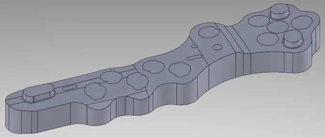 In-development SolidWorks gauge-block model generated around the plate profile