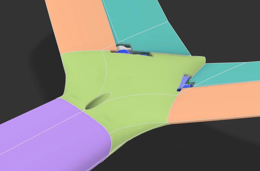Surface-modeled tail junction on the second RC airplane design