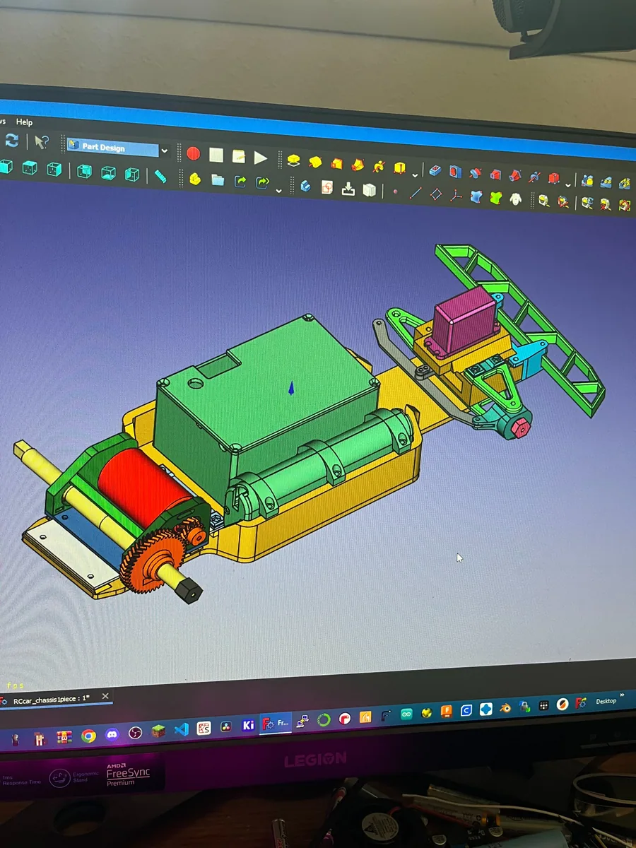 CAD layout of the first custom RC car electronics platform